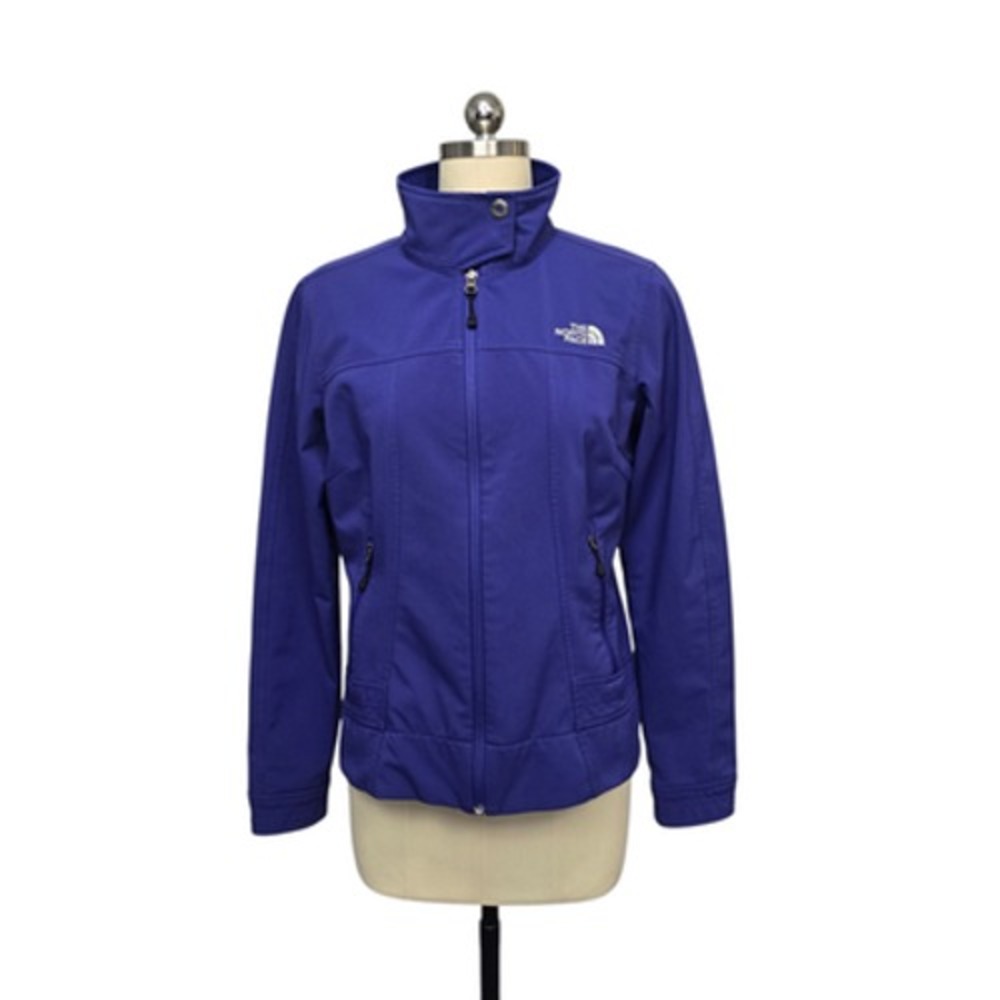 The North Face Softshell Jacket Womens Medium Purple Full Zip Fleece Lined TNF